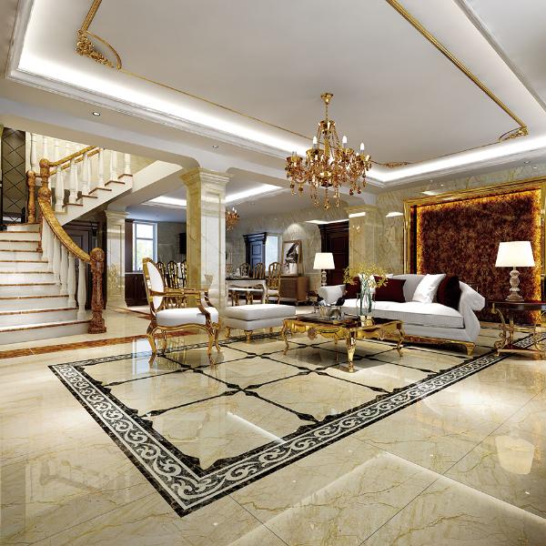 永利中国大理石瓷砖土耳其浅灰白KYS8089瓷砖客厅效果图