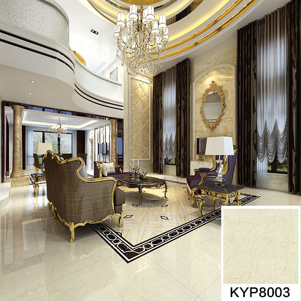 永利中国大理石瓷砖：金线莎安娜KYP8003 铺贴效果