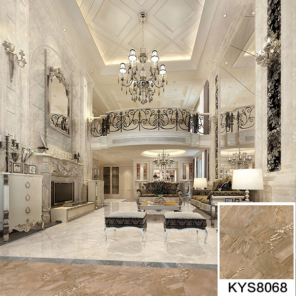 永利中国全抛釉瓷砖：格兰石KYP8068效果图