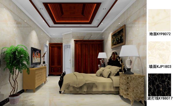 永利中国瓷砖应用效果：徐州开元翡翠湾E户型装修效果鉴赏