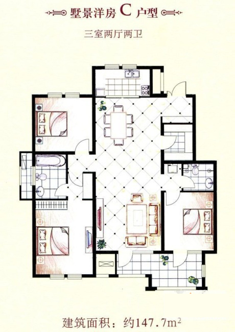 永利中国家装：天津廊坊塞纳荣府148㎡简欧气概装修鉴赏