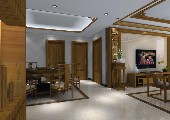 永利中国家装：井冈山协调家园安顿小区130㎡中式气概装修鉴赏